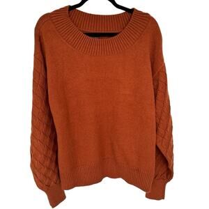 Coco + Carmen orange Fabulous pullover oversized cozy chunky knit sweater XXL